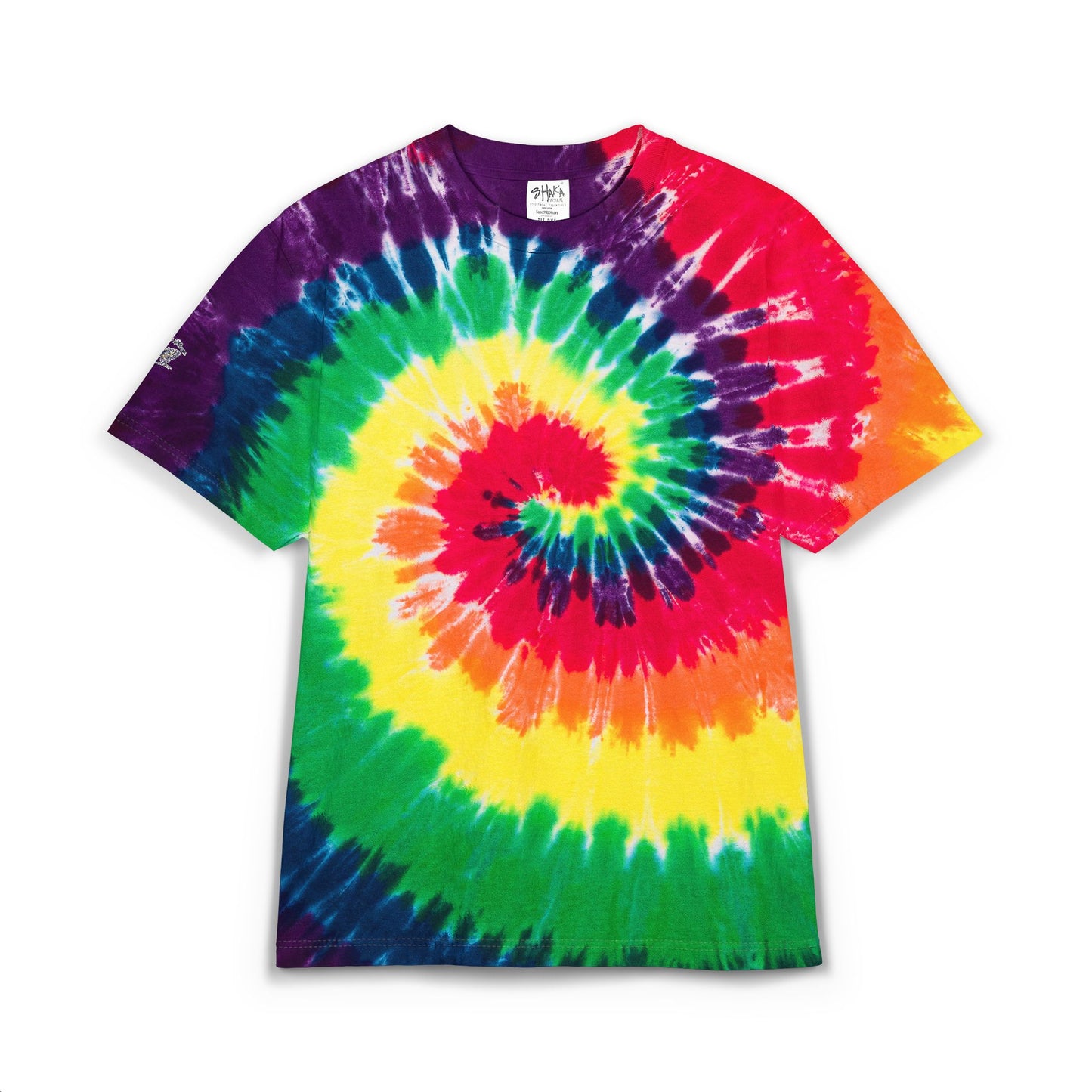 Tie-Dye Spiral Oversized T-Shirt — Embroidered Rainbow Swirl