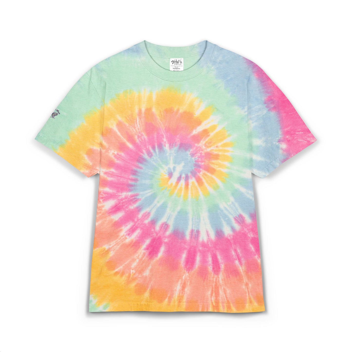 Tie-Dye Spiral Oversized T-Shirt — Embroidered Rainbow Swirl