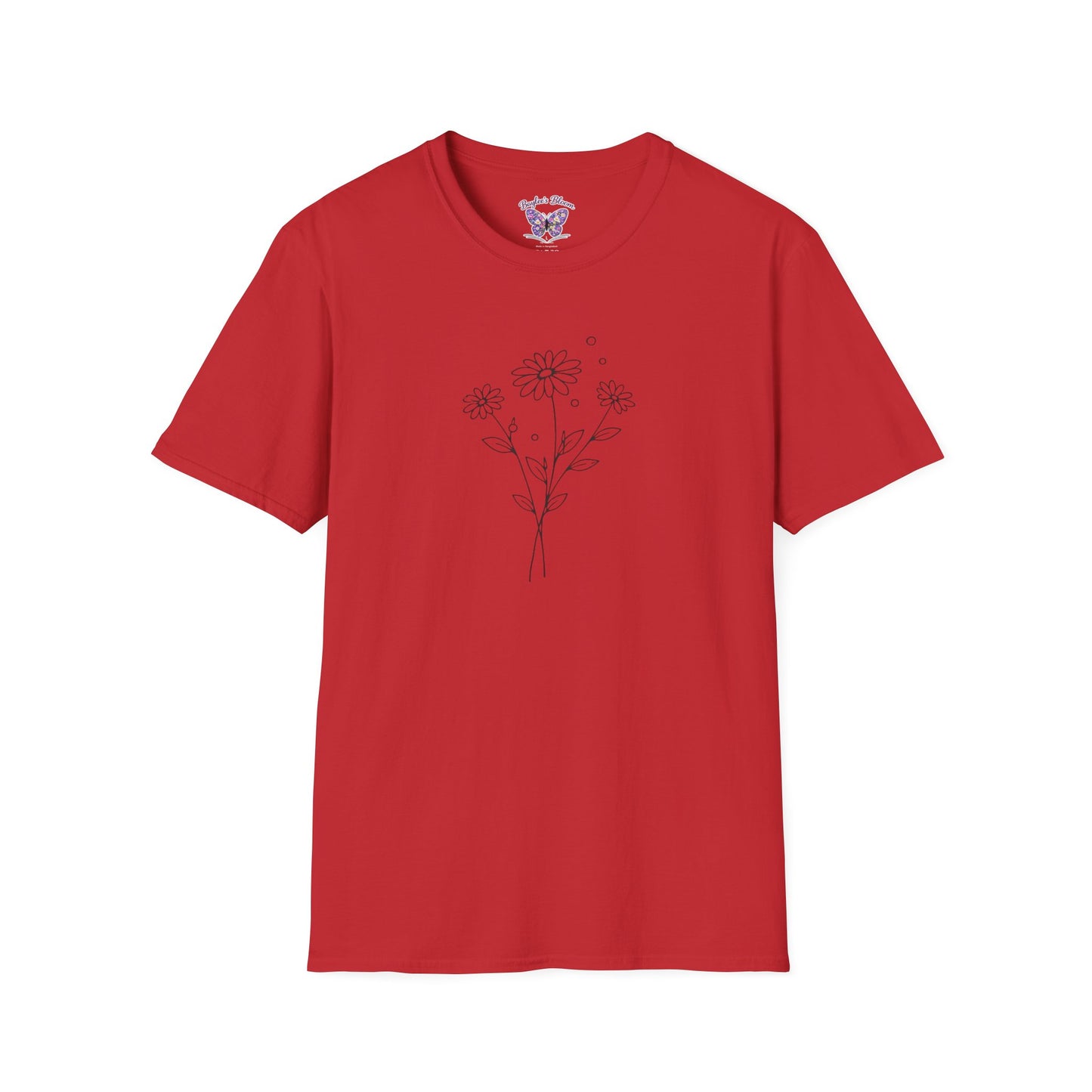 Daisy Bouquet T-Shirt | Minimal Line Art Floral Tee