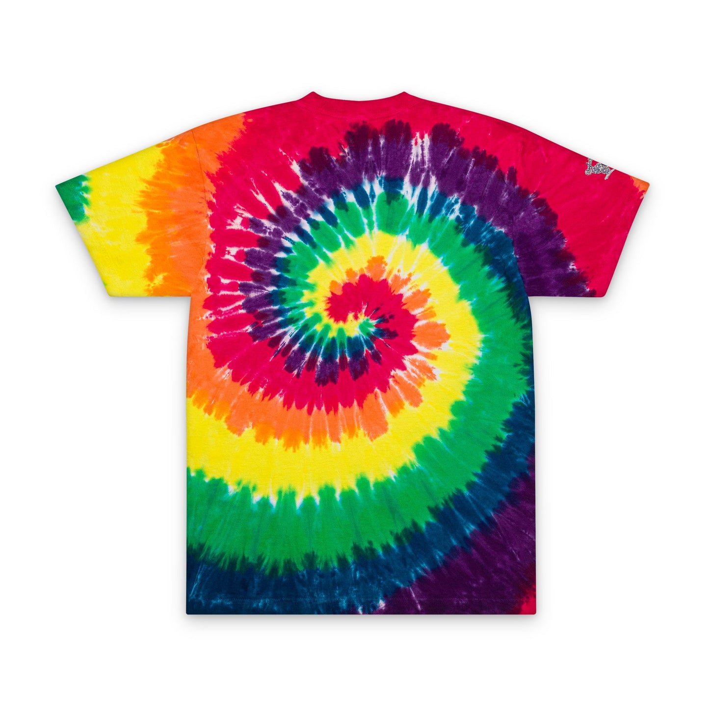 Tie-Dye Spiral Oversized T-Shirt — Embroidered Rainbow Swirl
