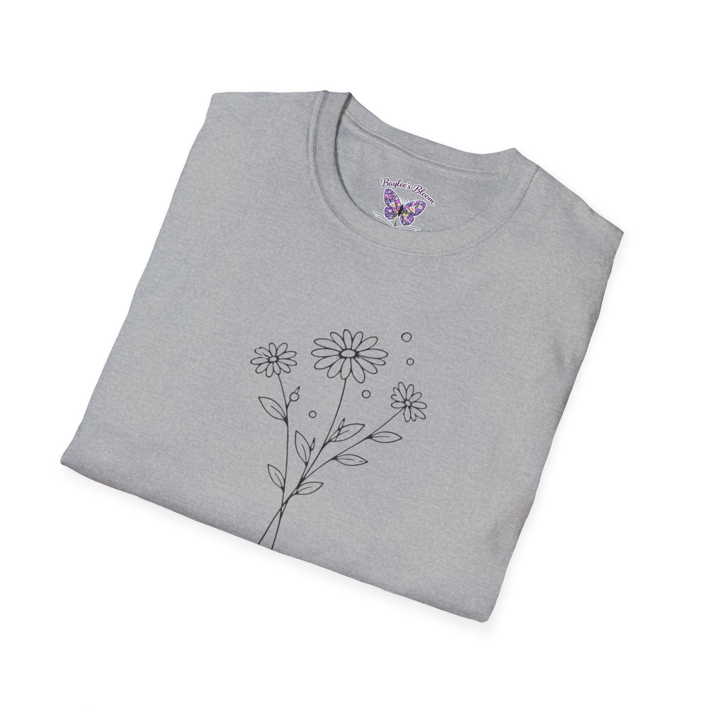 Daisy Bouquet T-Shirt | Minimal Line Art Floral Tee