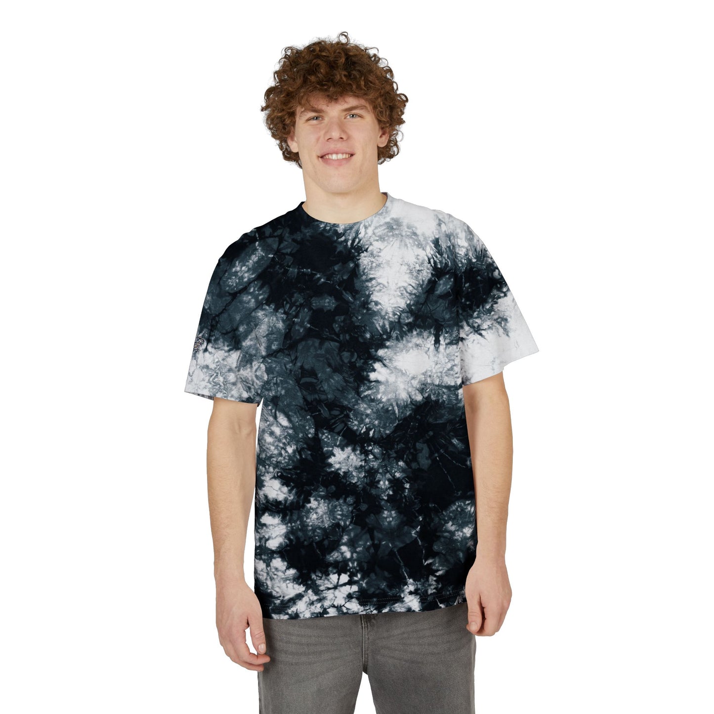 Tie-Dye Spiral Oversized T-Shirt — Embroidered Rainbow Swirl