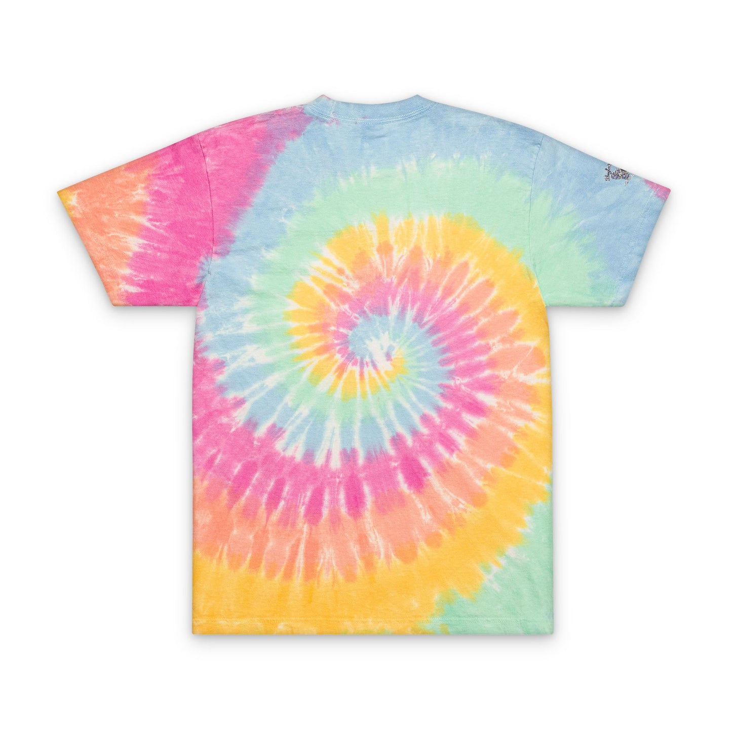 Tie-Dye Spiral Oversized T-Shirt — Embroidered Rainbow Swirl