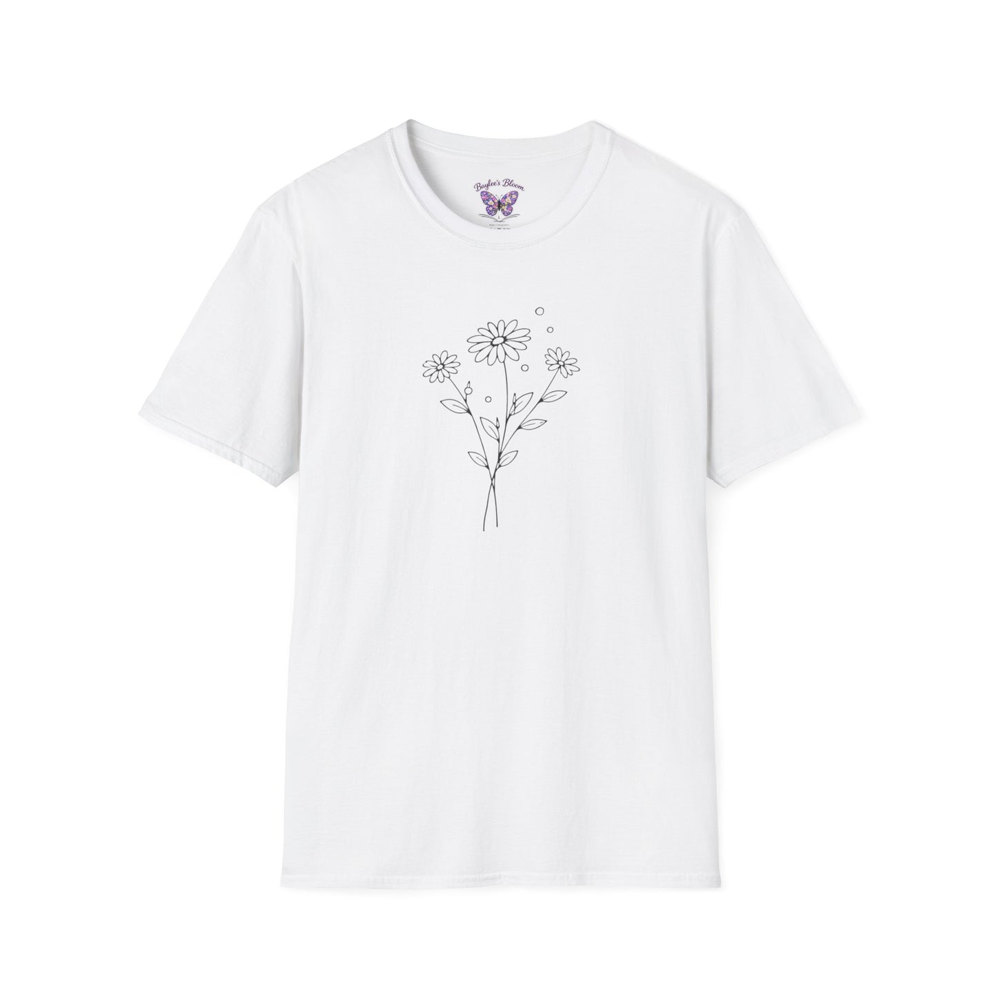 Daisy Bouquet T-Shirt | Minimal Line Art Floral Tee