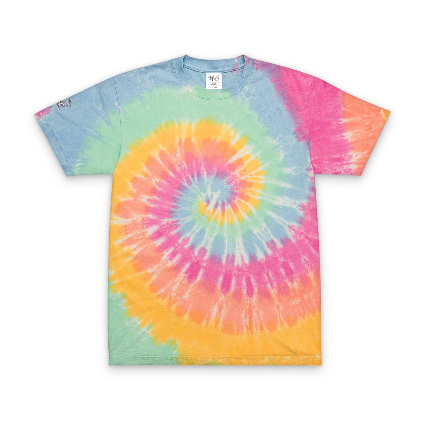 Tie-Dye Spiral Oversized T-Shirt — Embroidered Rainbow Swirl