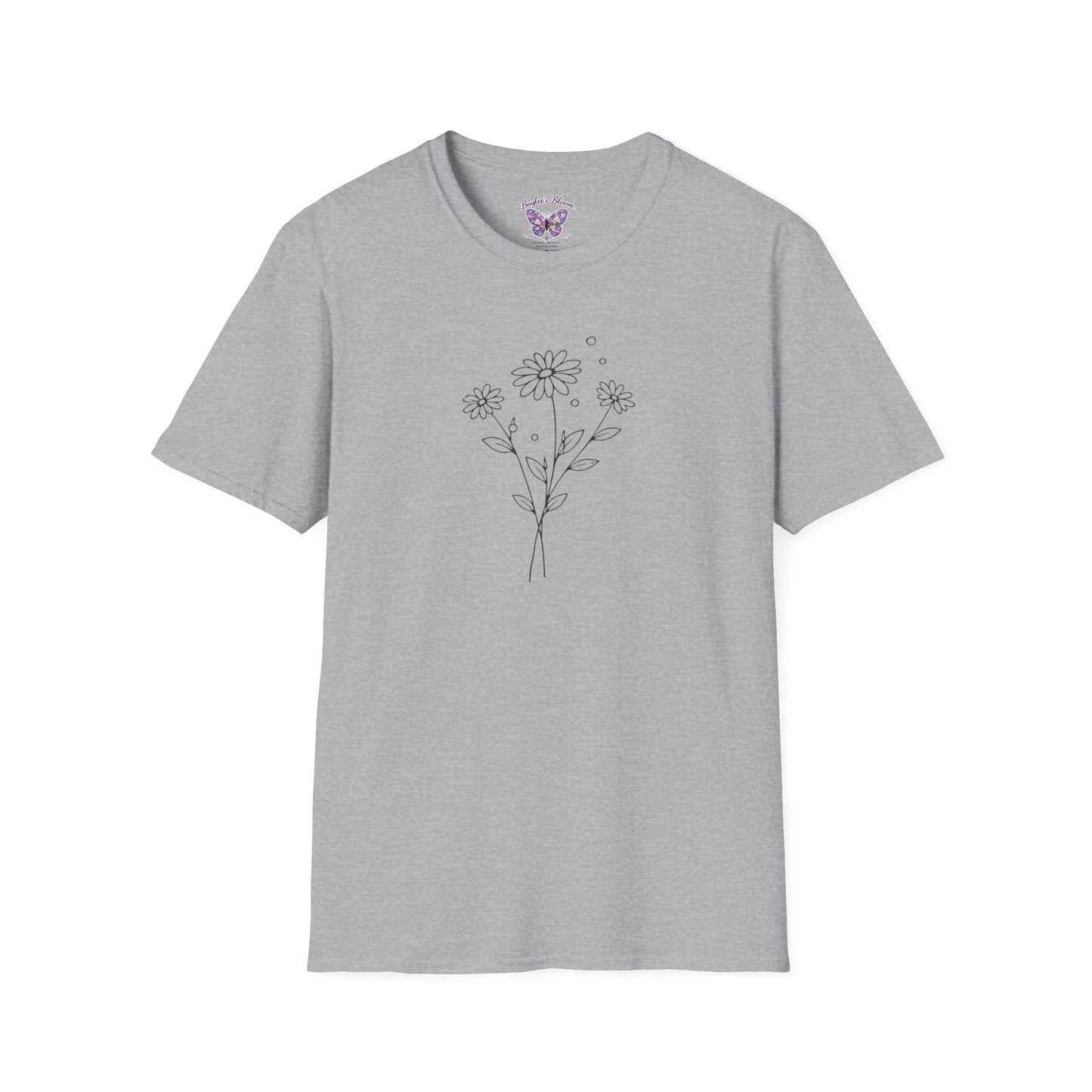 Daisy Bouquet T-Shirt | Minimal Line Art Floral Tee