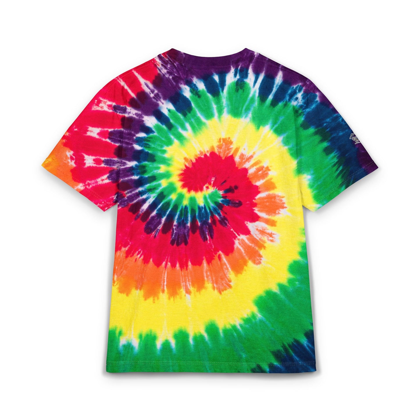 Tie-Dye Spiral Oversized T-Shirt — Embroidered Rainbow Swirl