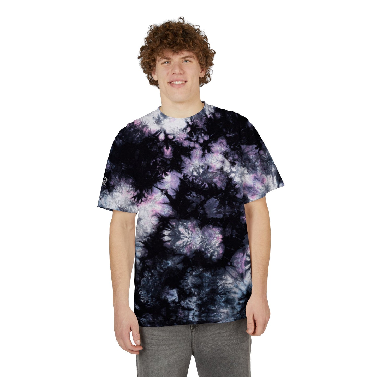 Tie-Dye Spiral Oversized T-Shirt — Embroidered Rainbow Swirl